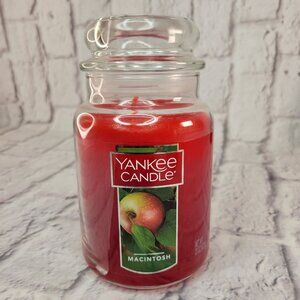 Yankee Candle Macintosh Large Housewarmer Candle Black Band 22 Oz New